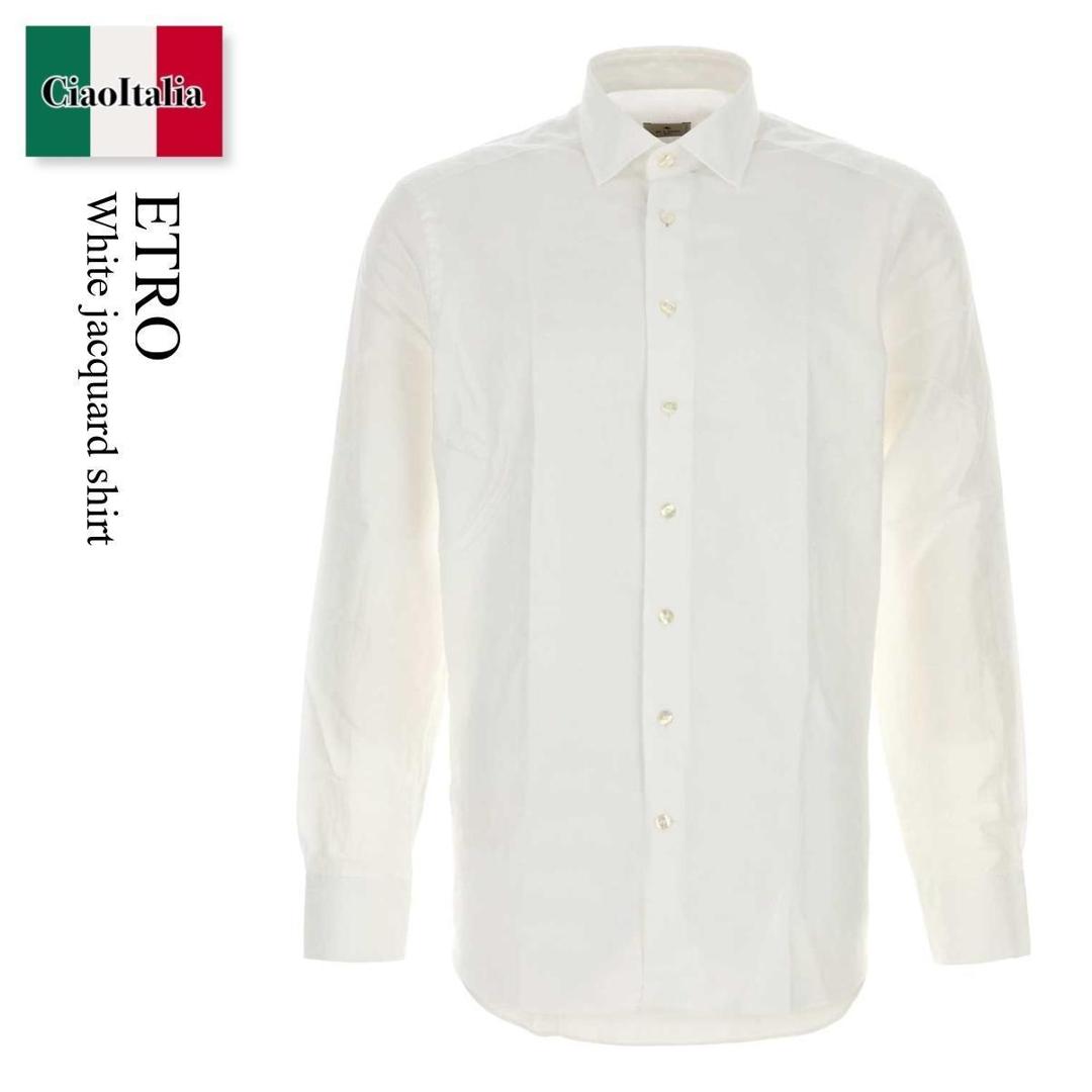 【寸法押さえる・店卸し資産境界線・早め者制覇！】 エトロ / Etro White Jacquard Shirt / MRIB0 00199TJ599 / MRIB0 00199TJ599 W0800 / MRIB000199TJ599 / MRIB000199TJ599 W0800 / MRIB000199TJ599W0800 / プルオーバー