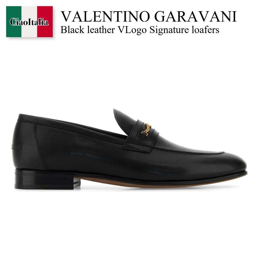 【数量限定・在庫限り・早い者勝ち！】 バレンチノ / Valentino Garavani Black Leather Vlogo Signature Loafers / 7Y2S0K73ZWD / 7Y2S0K73ZWD 0NO / 7Y2S0K73ZWD0NO / ドレスシューズ・革靴・ビジネスシューズ 59,976円