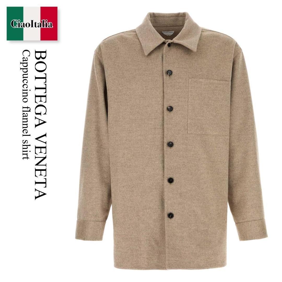 【寸法押さえる・店卸し資産境界線・早め者制覇！】 ボッテガ・ヴェネタ / Bottega Veneta Cappuccino Flannel Shirt / 830104 V3OO0 / 830104 V3OO0 2783 / 830104V3OO0 / 830104V3OO0 2783 / 830104V3OO02783 / プルオーバー