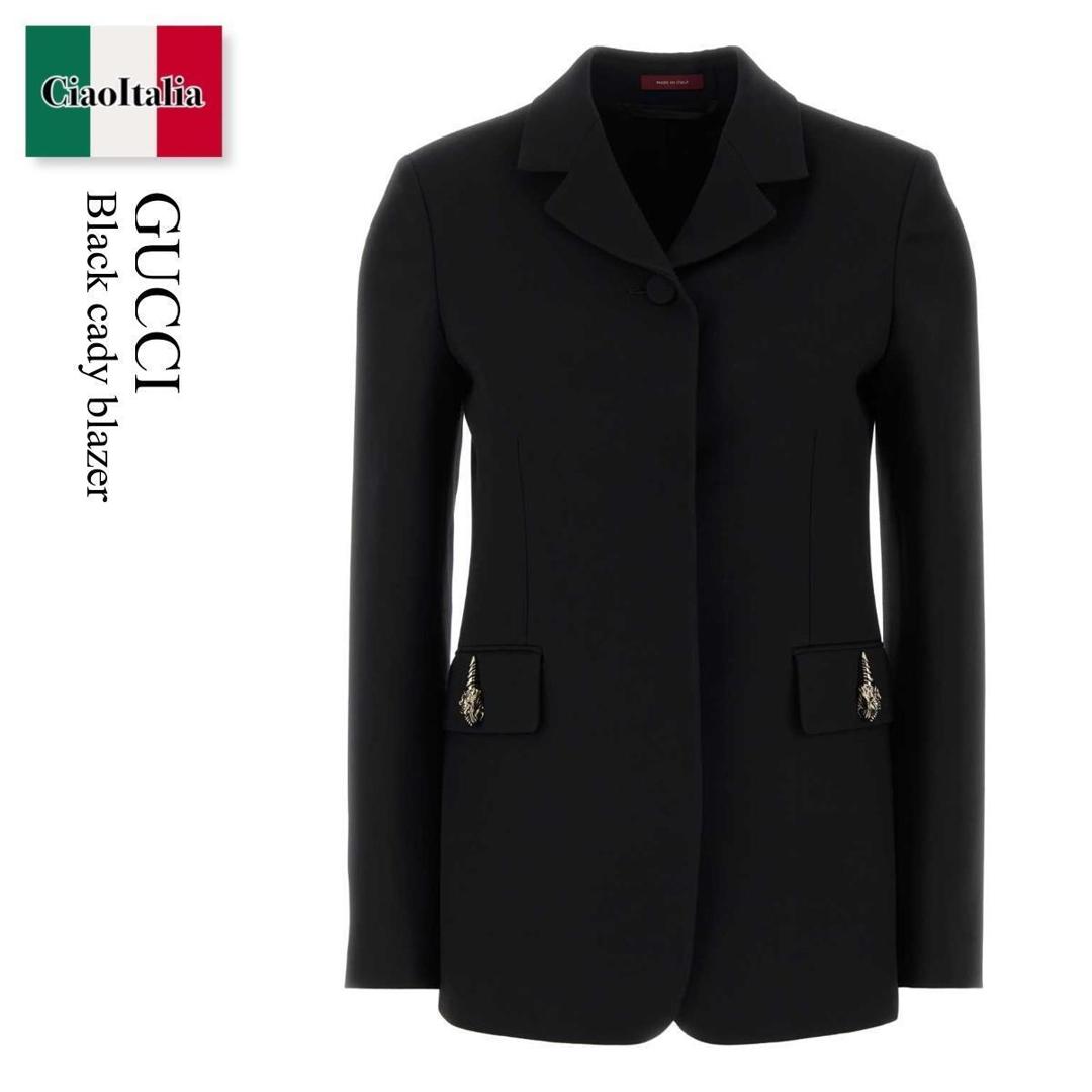 【数量限定・在庫限り・早い者勝ち!】 グッチ / Gucci Black Cady Blazer / 840458 ZAD88 / 840458 ZAD88 1000 / 840458ZAD88 / 840458ZAD88 1000 / 840458ZAD881000 / ジャケット|Ciao Italia