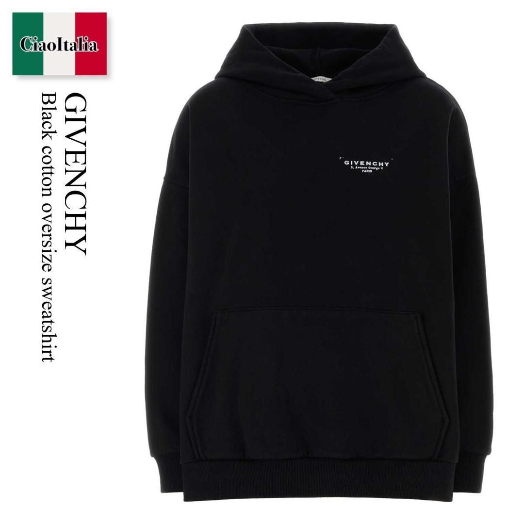 【寸法押さえる・店卸し資産境界線・早め者制覇！】 ジバンシィ / Givenchy Black Cotton Oversize Sweatshirt / BWJ04TP75N / BWJ04TP75N 001 / BWJ04TP75N001 / パーカー・フーディ