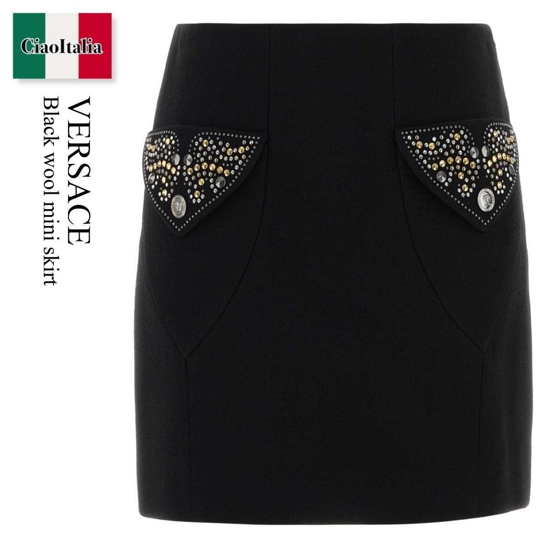 【数量限定・在庫限り・早い者勝ち！】 ヴェルサーチェ / Versace Black Wool Mini Skirt / 10217 771A12789 / 10217 771A12789 1B000 / 10217771A12789 / 10217771A12789 1B000 / 10217771A127891B000 / ミニスカート｜Ciao Italia