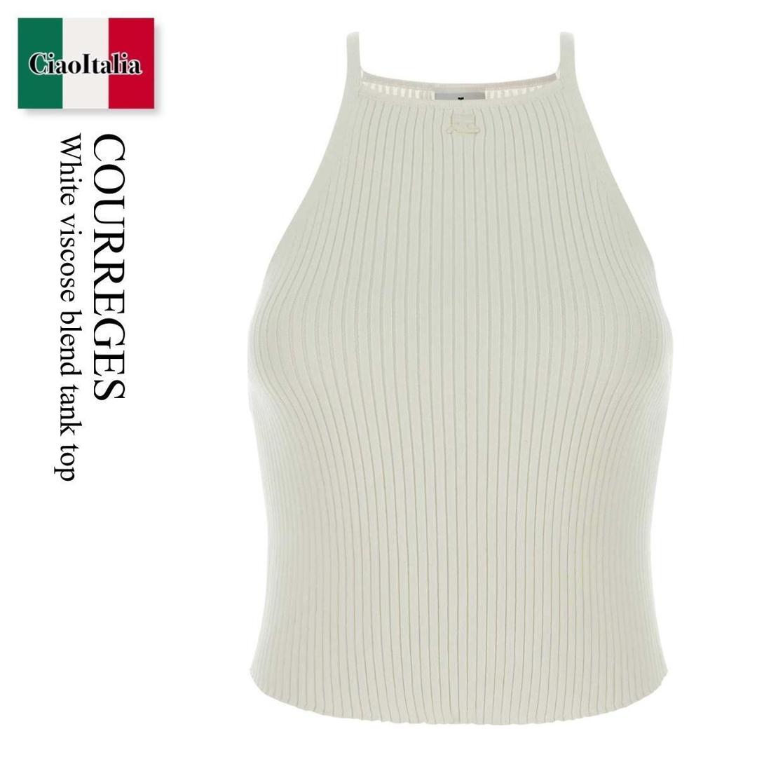 【数量限定・在庫限り・早い者勝ち！】 クレージュ / Courreges White Viscose Blend Tank Top / 325MTO450FI0001 / 325MTO450FI0001 0001 / 325MTO450FI00010001 / タンクトップ 34,382円