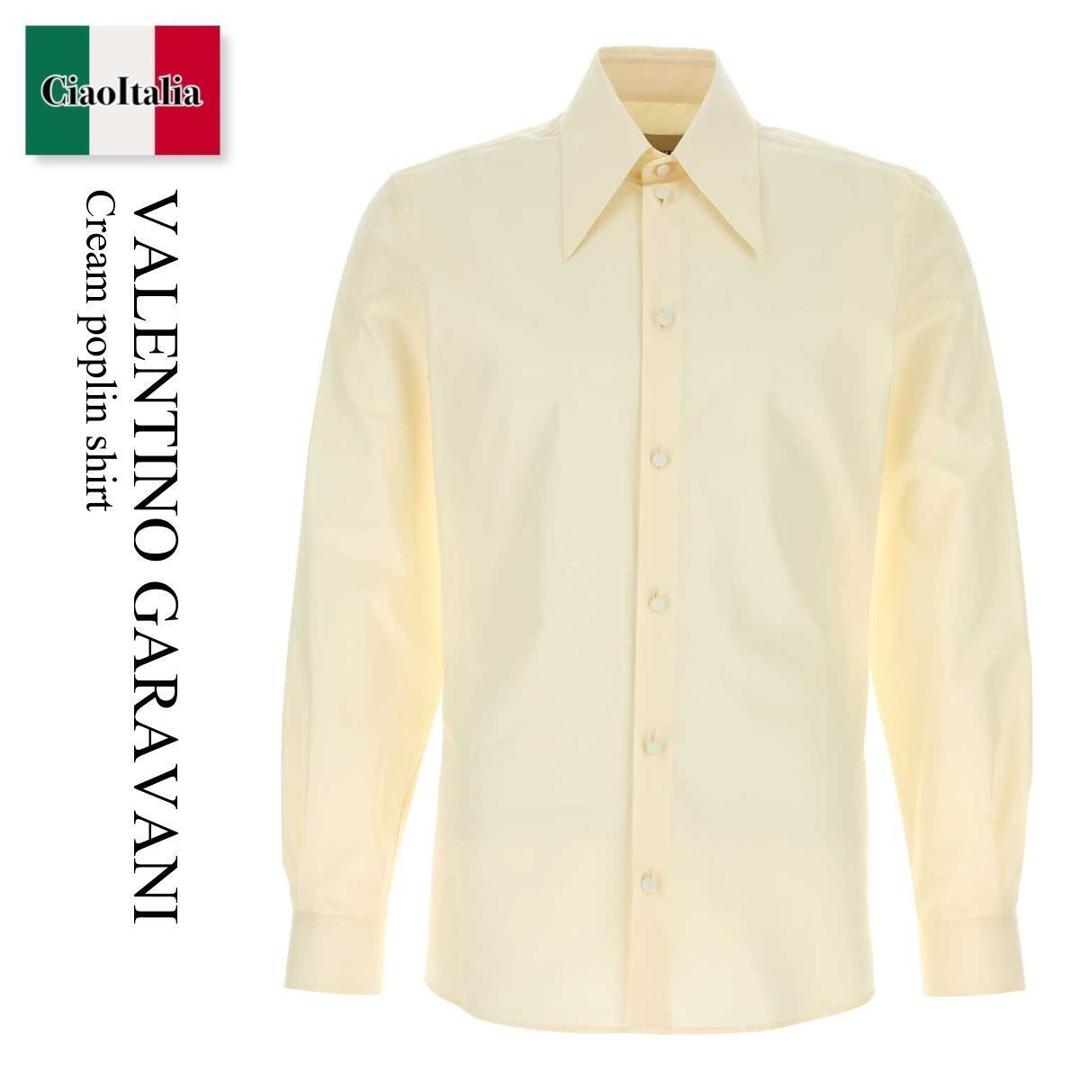 【寸法押さえる・店卸し資産境界線・早め者制覇！】 バレンチノ / Valentino Garavani Cream Poplin Shirt / 7V0ABS20B57 / 7V0ABS20B57 A03 / 7V0ABS20B57A03 / プルオーバー