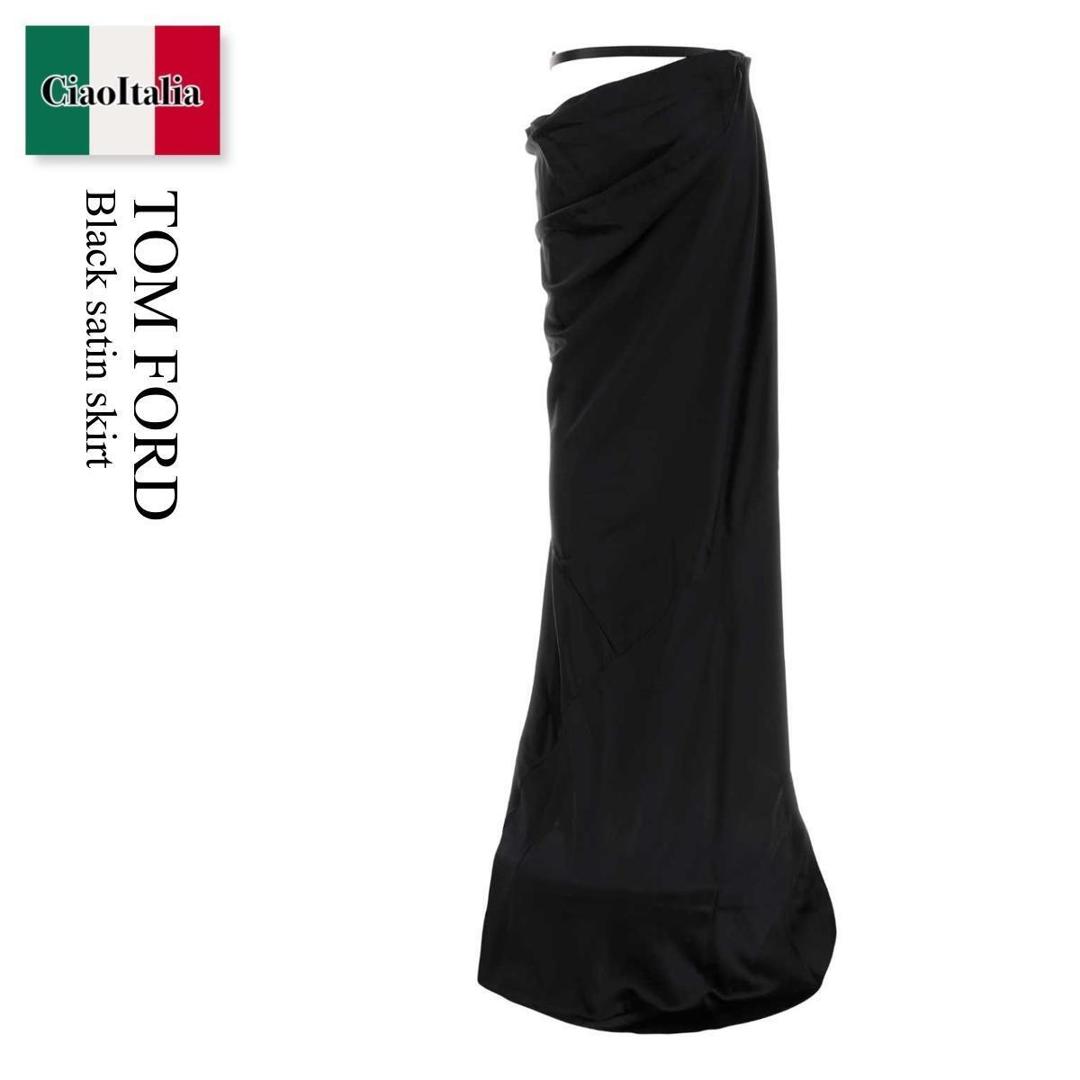 【数量限定・在庫限り・早い者勝ち！】 トム・フォード / Tom Ford Black Satin Skirt / GC5828FAX1664LB999 / GC5828FAX1664L B999 / GC5828FAX1664 / GC5828FAX1664 LB999 / スカート