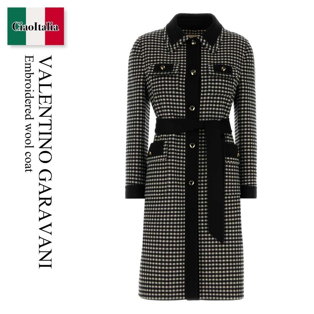 【数量限定・在庫限り・早い者勝ち！】 バレンチノ / Valentino Garavani Embroidered Wool Coat / 7B3CA7S09F1 / 7B3CA7S09F1 0AN / 7B3CA7S09F10AN / コート
