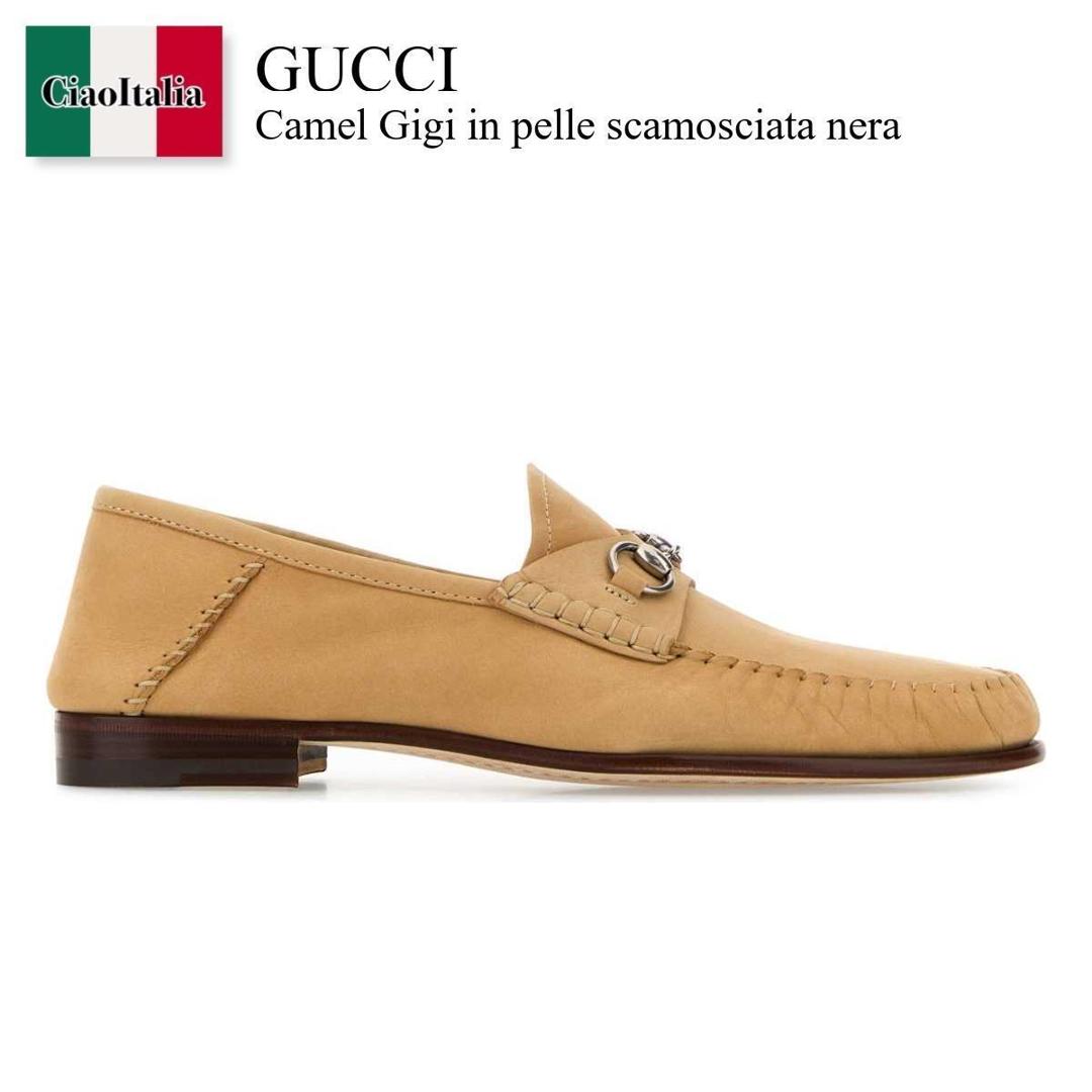 【寸法押さえる・店卸し資産境界線・早め者戦勝！】 グッチ / Gucci Camel Gigi In Pelle Scamosciata Nera / 832633 AAEQY / 832633 AAEQY 9702 / 832633AAEQY / 832633AAEQY 9702 / 832633AAEQY9702 / 置き目毛革・オックスフォード