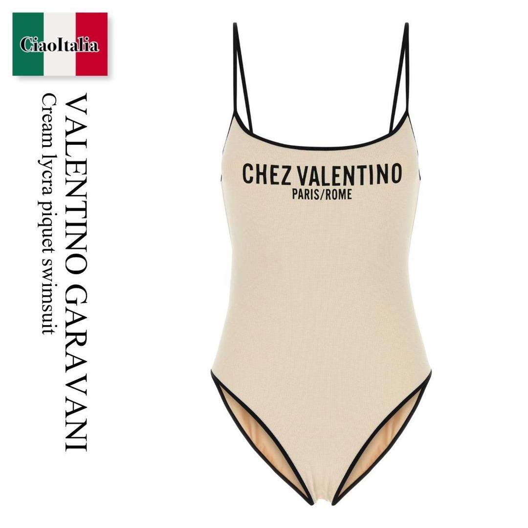 【数量限定・在庫限り・早い者勝ち！】 バレンチノ / Valentino Garavani Cream Lycra Piquet Swimsuit / 7B3UH00Y9MR / 7B3UH00Y9MR R8E / 7B3UH00Y9MRR8E / ワンピース水着