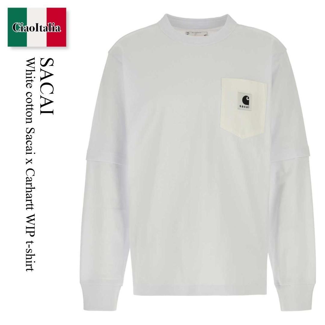【数量限定・在庫限り・早い者勝ち！】 サカイ / Sacai White Cotton Sacai X Carhartt Wip T-Shirt / 2500994S / 2500994S 101 / 2500994S101 / Tシャツ・カットソー｜Ciao Italia