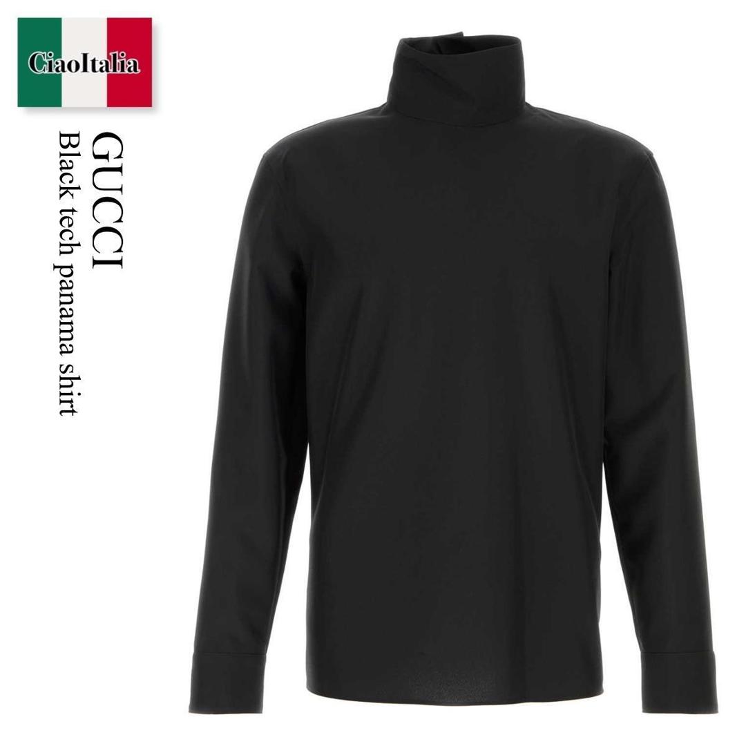 【寸法押さえる・店卸し資産境界線・早め者制覇！】 グッチ / Gucci Black Tech Panama Shirt / 850332 ZAFKB / 850332 ZAFKB 1000 / 850332ZAFKB / 850332ZAFKB 1000 / 850332ZAFKB1000 / プルオーバー