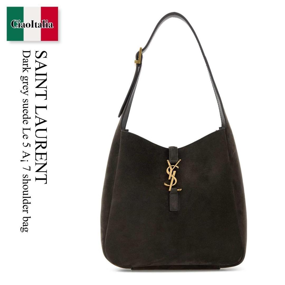 【数量限定・在庫限り・早い者勝ち！】 サンローラン / かばん / カバン / Saint Laurent Dark Grey Suede Le 5 A 7 Shoulder Bag / 850533 1U80W / 850533 1U80W 1997 / 8505331U80W / 8505331U80W 1997 / 8505331U80W1997 / ショルダーバッグ・ポシェット