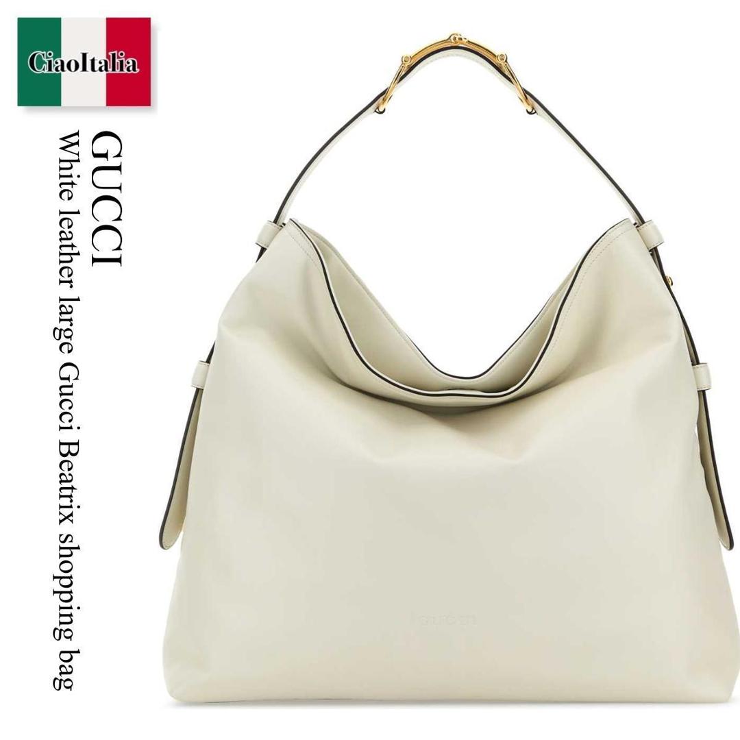 【数量限定・在庫限り・早い者勝ち！】 グッチ / かばん / カバン / Gucci White Leather Large Gucci Beatrix Shopping Bag / 850546 AAFK4 / 850546 AAFK4 9050 / 850546AAFK4 / 850546AAFK4 9050 / 850546AAFK49050 / トートバッグ