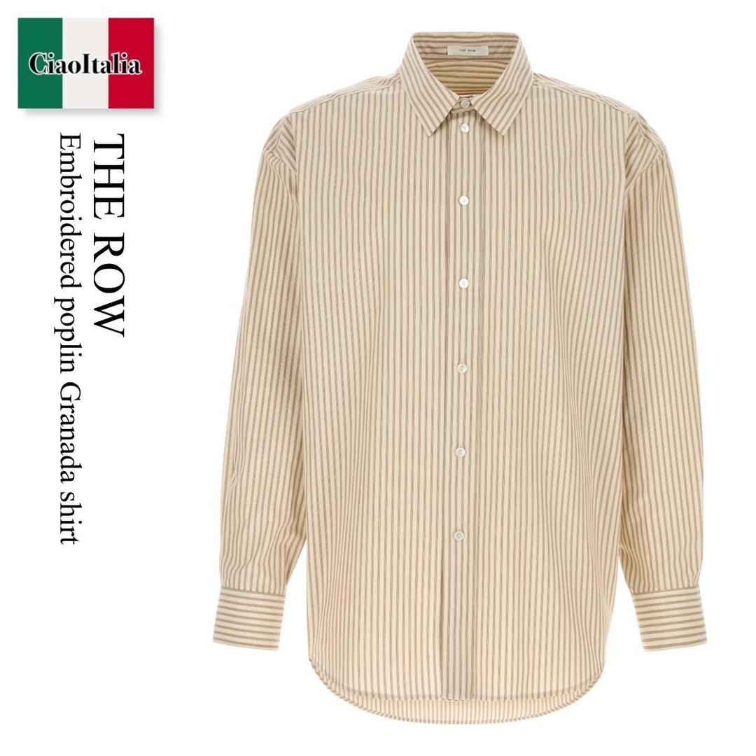 【分量制限事項・店卸し資産区分け・早め者白星！】 ザ・ロウ / The Row Embroidered Poplin Granada Shirt / 1210W 4299 / 1210W 4299 IYB / 1210W4299 / 1210W4299 IYB / 1210W4299IYB / プルオーバー