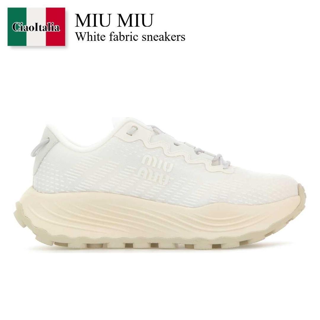 【数量限定・在庫限り・早い者勝ち！】 ミュウミュウ / Miu Miu White Fabric Sneakers / 5E480E F0009 / 5E480E F0503LED F0009 / 5E480EF0503LED / 5E480EF0503LED F0009 / 5E480EF0503LEDF0009 / スニーカー｜Ciao Italia