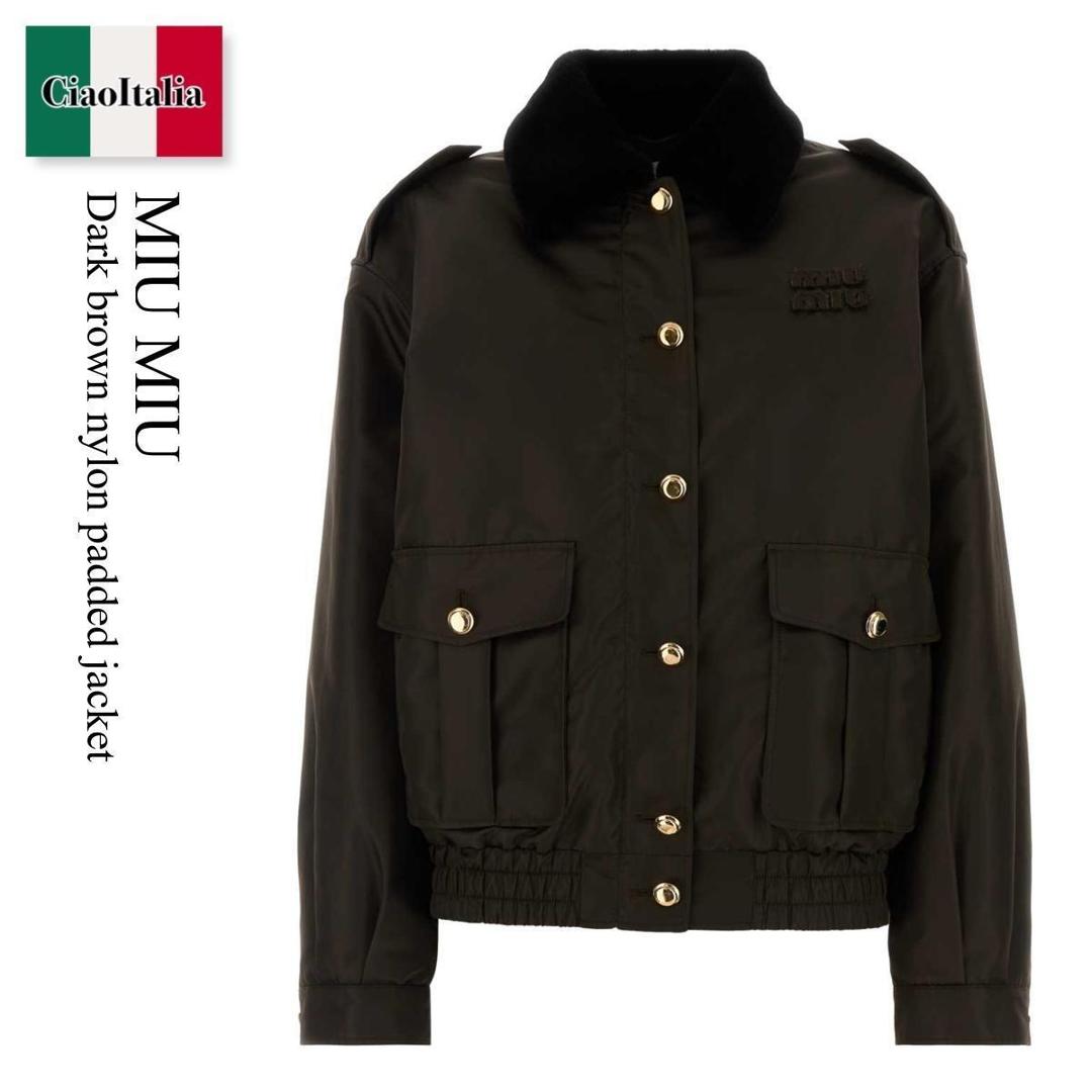【楽天市場】【数量限定・在庫限り・早い者勝ち！】 ミュウミュウ / Miu Miu Dark Brown Nylon Padded ...