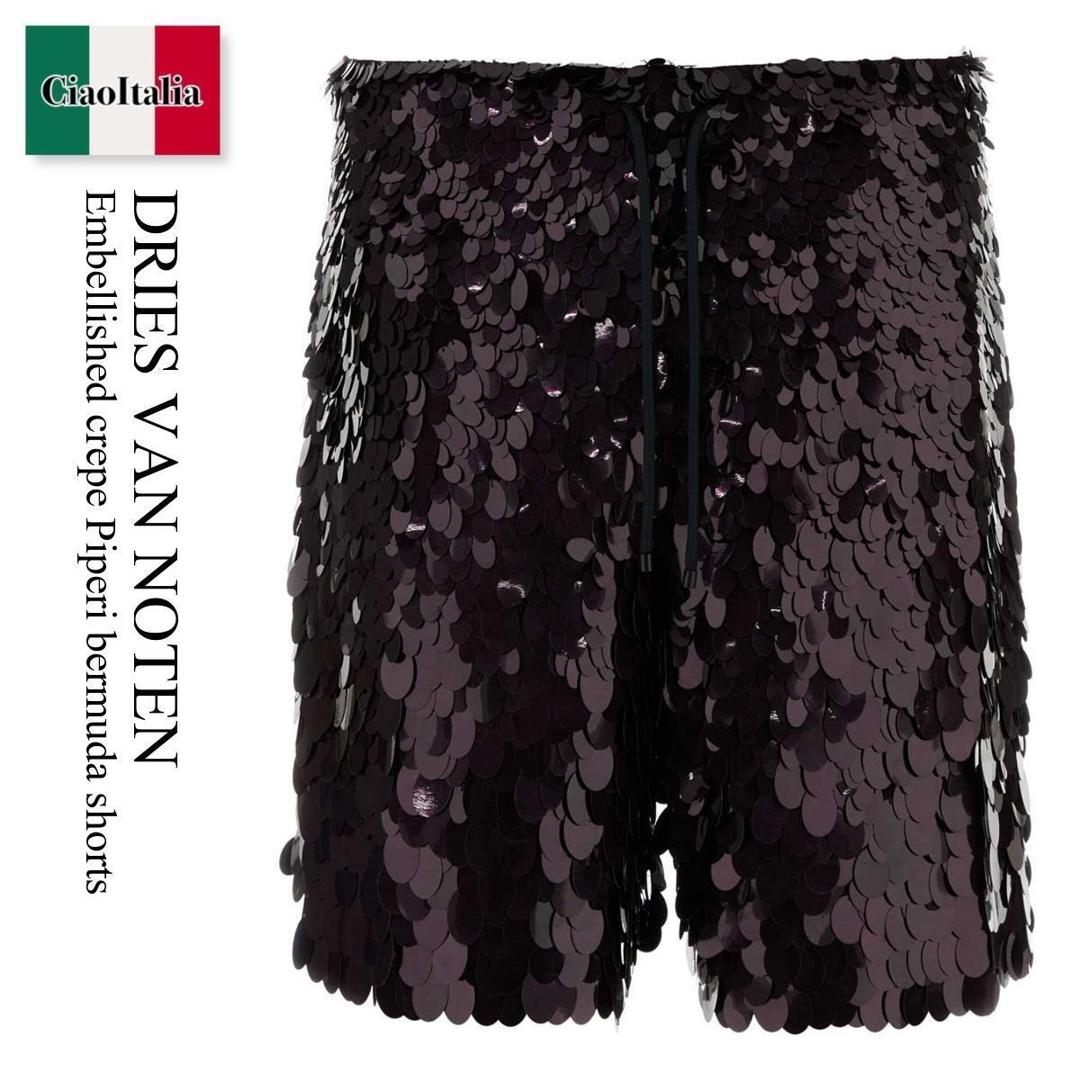 【数量限定・在庫限り・早い者勝ち！】 ドリス ヴァン ノッテン / Dries Van Noten Embellished Crepe Piperi Bermuda Shorts / 2520209732313 / 2520209732313 358 / 2520209732313358 / ハーフ・ショートパンツ｜Ciao Italia