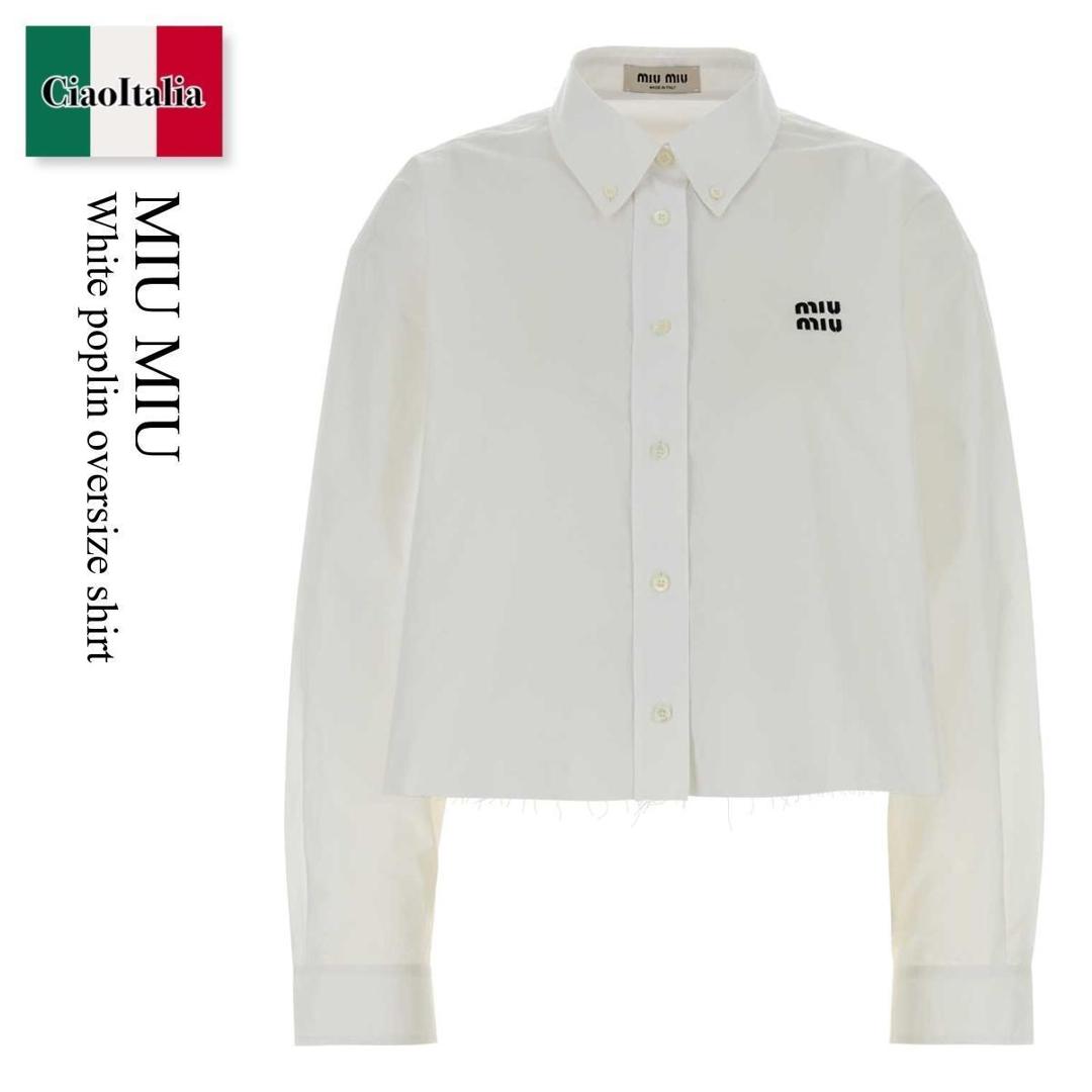 楽天市場】MIUMIU ミュウミュウ ポプリンシャツ MK1791 10RG