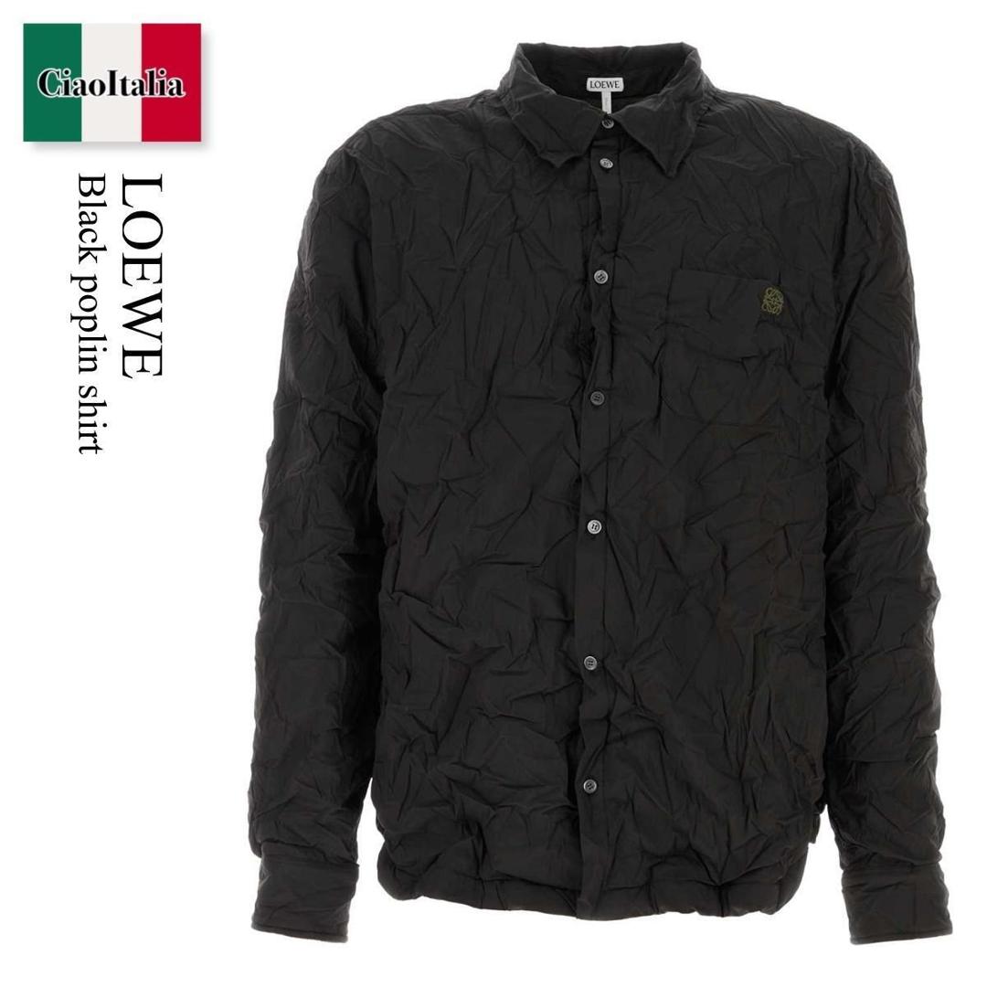 【寸法押さえる・店卸し資産境界線・早め者制覇！】 ロエベ / Loewe Black Poplin Shirt / H526Y05WFP / H526Y05WFP BLACKGREEN / H526Y05WFPBLACKGREEN / プルオーバー