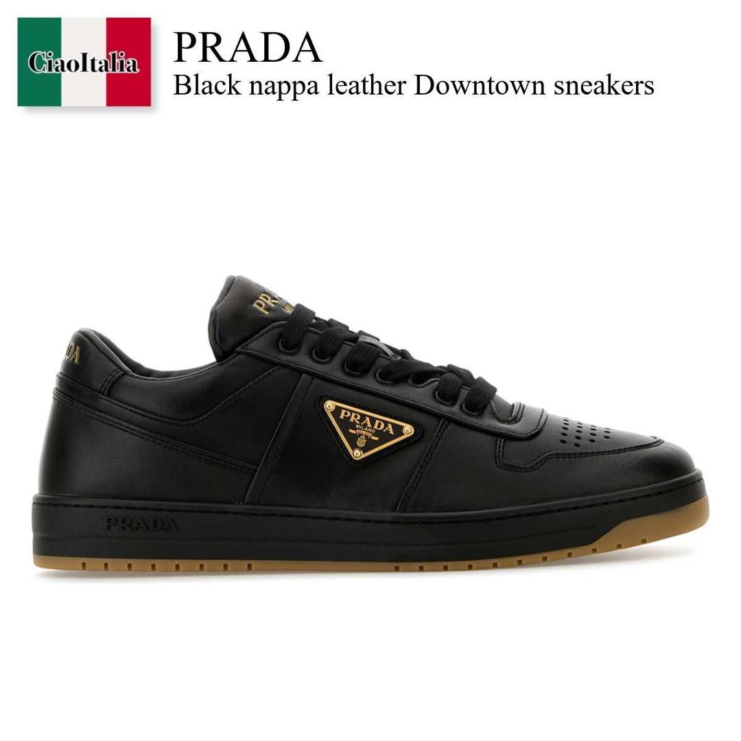 【数量限定・在庫限り・早い者勝ち！】 プラダ / Prada Black Nappa Leather Downtown Sneakers / 2EE364 F0633 / 2EE364 FD001038 F0633 / 2EE364FD001038 / 2EE364FD001038 F0633 / 2EE364FD001038F0633 / スニーカー｜Ciao Italia