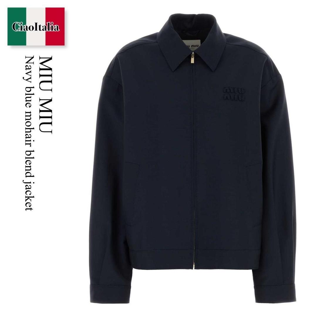 【量目押さえる・店卸し資産極限点・早め者制勝！】 ミュウミュウ / Miu Miu Navy Blue Mohair Blend Jacket / ML1041 F0124 / ML1041 SOOO12I1 F0124 / ML1041SOOO12I1 / ML1041SOOO12I1 F0124 / ML1041SOOO12I1F0124 / 上衣
