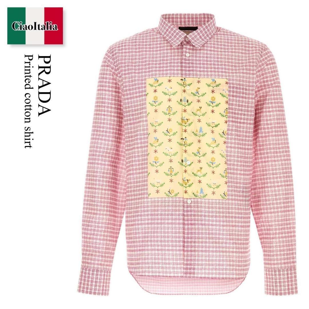 【分量制限事項・店卸し資産区分け・早め者白星！】 プラダ / Prada Printed Cotton Shirt / UCN627 F0011 / UCN627 SWMO18WT F0011 / UCN627SWMO18WT / UCN627SWMO18WT F0011 / UCN627SWMO18WTF0011 / プルオーバー