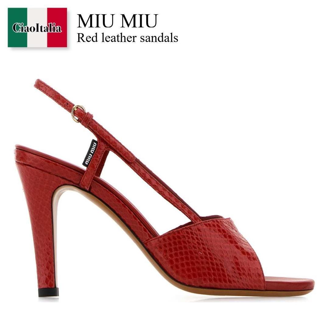【寸法押さえる・店卸し資産境界線・早め者制覇！】 ミュウミュウ / Miu Miu Red Leather Sandals / 5X547E F0011 / 5X547E F0850XP F0011 / 5X547EF0850XP / 5X547EF0850XP F0011 / 5X547EF0850XPF0011 / サンダル・ミュール
