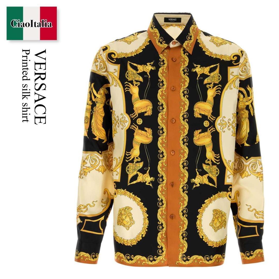 【寸法押さえる・店卸し資産境界線・早め者制覇！】 ヴェルサーチェ / Versace Printed Silk Shirt / 10194 381A16096 / 10194 381A16096 5BE40 / 10194381A16096 / 10194381A16096 5BE40 / 10194381A160965BE40 / プルオーバー