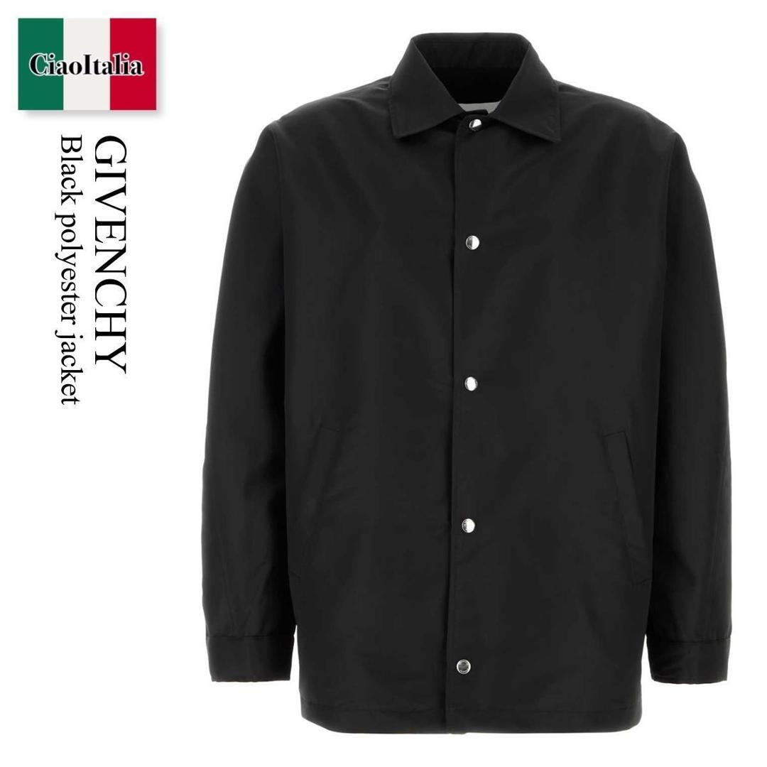 【分量制限事項・店卸し資産区分線・早め者勝利！】 ジバンシィ / Givenchy Black Polyester Jacket / BM01G3166P / BM01G3166P 001 / BM01G3166P001 / 上衣余分の物 コート・ジャケット-メンズファッション
