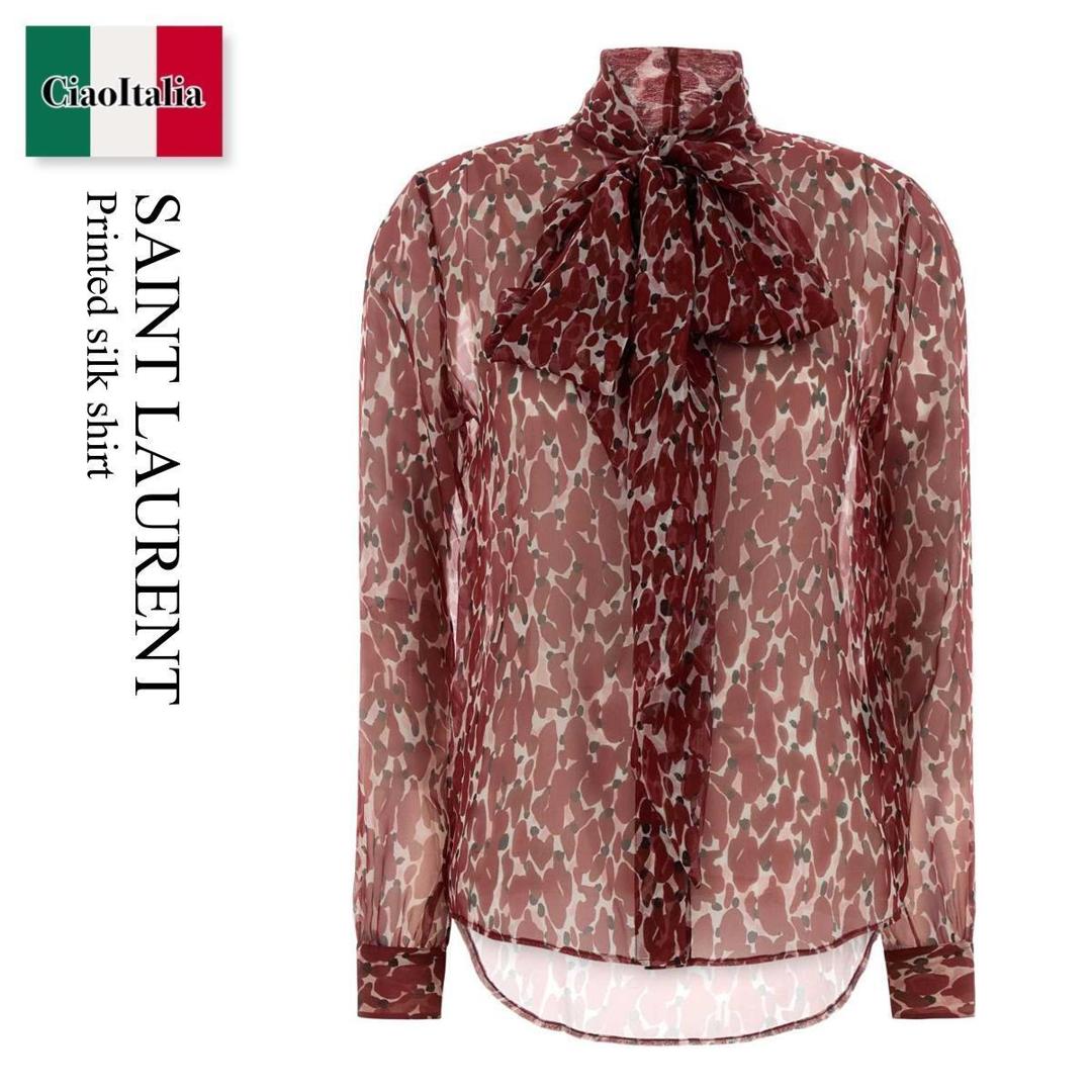 【数量限定・在庫限り・早い者勝ち!】 サンローラン / Saint Laurent Printed Silk Shirt / 842861 Y4J35 / 842861 Y4J35 9477 / 842861Y4J35 / 842861Y4J35 9477 / 842861Y4J359477 / ブラウス・シャツ|Ciao Italia
