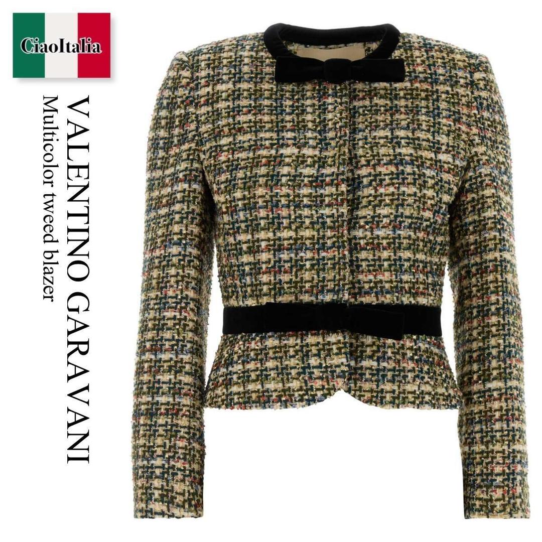 【数量限定・在庫限り・早い者勝ち！】 バレンチノ / Valentino Garavani Multicolor Tweed Blazer / 7B0CE4T09R6 / 7B0CE4T09R6 M12 / 7B0CE4T09R6M12 / ジャケット