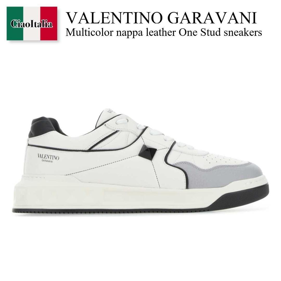 【寸法押さえる・店卸し資産境界線・早め者制覇！】 バレンチノ / Valentino Garavani Multicolor Nappa Leather One Stud Sneaker / 8Y2S0E71NWN / 8Y2S0E71NWN 0N2 / 8Y2S0E71NWN0N2 / スニーカー