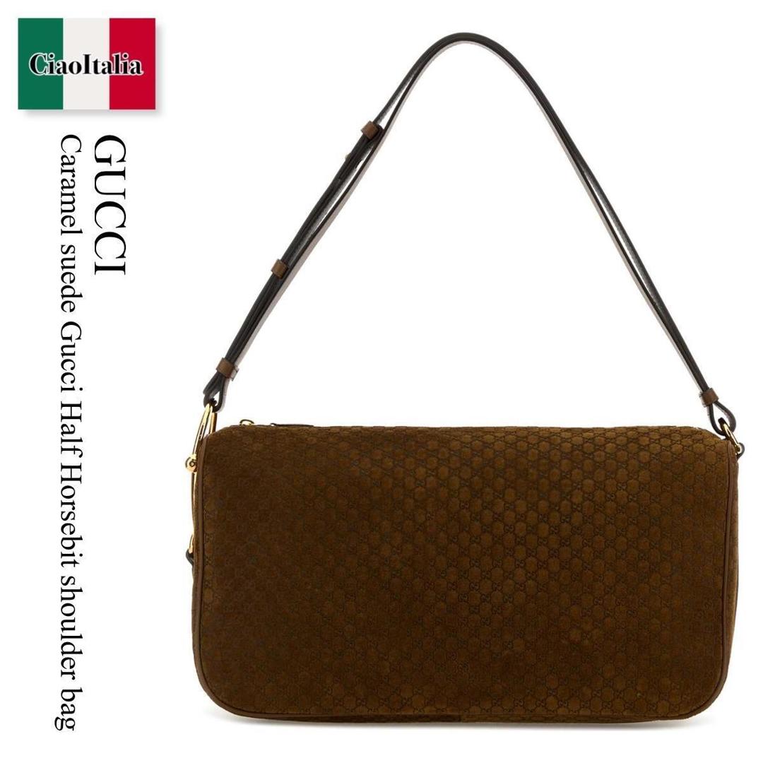 【量目押さえる・店卸し資産極限点・早め者制勝！】 グッチ / かばん / 嚢 / Gucci Caramel Suede Gucci Half Horsebit Shoulder Bag / 862530 AAEE7 / 862530 AAEE7 2118 / 862530AAEE7 / 862530AAEE7 2118 / 862530AAEE72118 / ショルダーバッグ・ポシェット