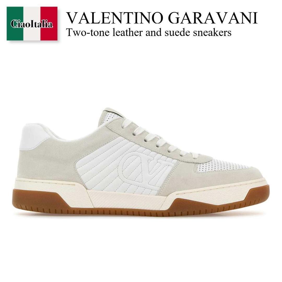 【寸法押さえる・店卸し資産境界線・早め者制覇！】 バレンチノ / Valentino Garavani Two-Tone Leather And Suede Sneakers / 8Y2S0M78ZZM / 8Y2S0M78ZZM 0BO / 8Y2S0M78ZZM0BO / スニーカー