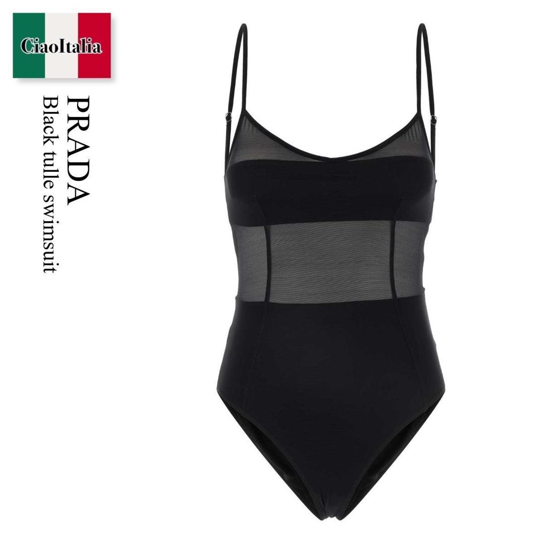 【数量限定・在庫限り・早い者勝ち！】 プラダ / Prada Black Tulle Swimsuit / 70233S F0002 / 70233S OOO14XQ F0002 / 70233SOOO14XQ / 70233SOOO14XQ F0002 / 70233SOOO14XQF0002 / ワンピース水着