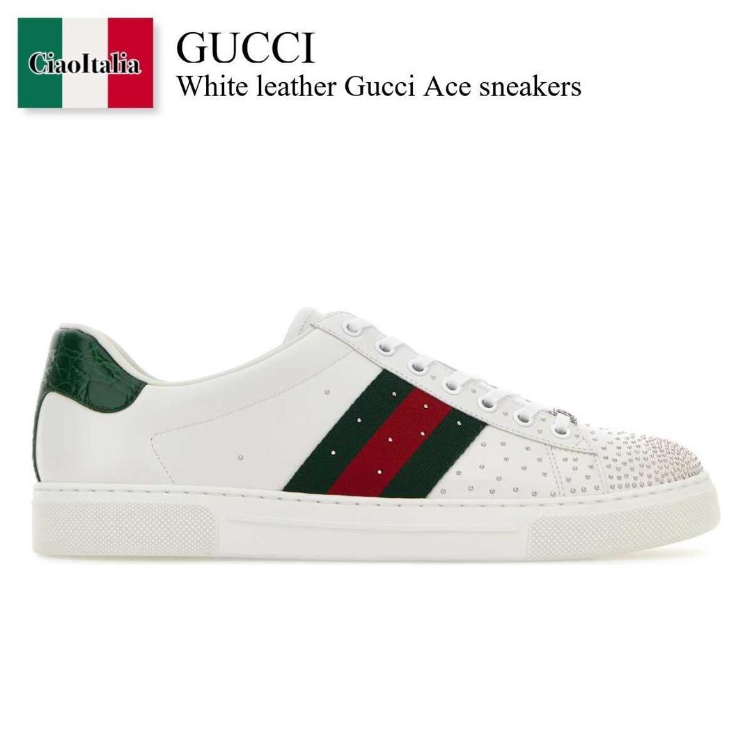 【数量限定・在庫限り・早い者勝ち！】 グッチ / Gucci White Leather Gucci Ace Sneakers / 853252 AAFTD / 853252 AAFTD 9070 / 853252AAFTD / 853252AAFTD 9070 / 853252AAFTD9070 / スニーカー