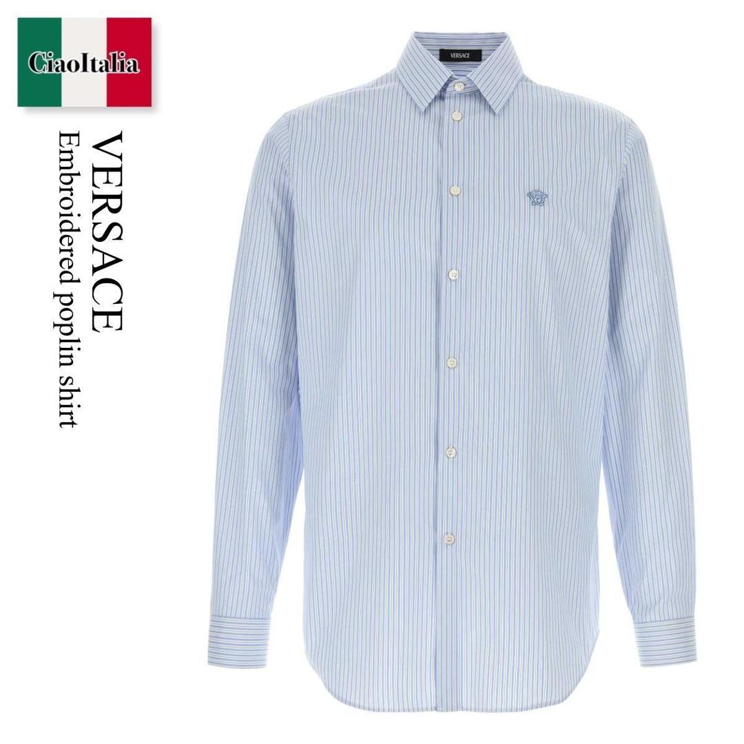 【寸法押さえる・店卸し資産境界線・早め者制覇！】 ヴェルサーチェ / Versace Embroidered Poplin Shirt / 10188 741A16476 / 10188 741A16476 2VM60 / 10188741A16476 / 10188741A16476 2VM60 / 10188741A164762VM60 / プルオーバー
