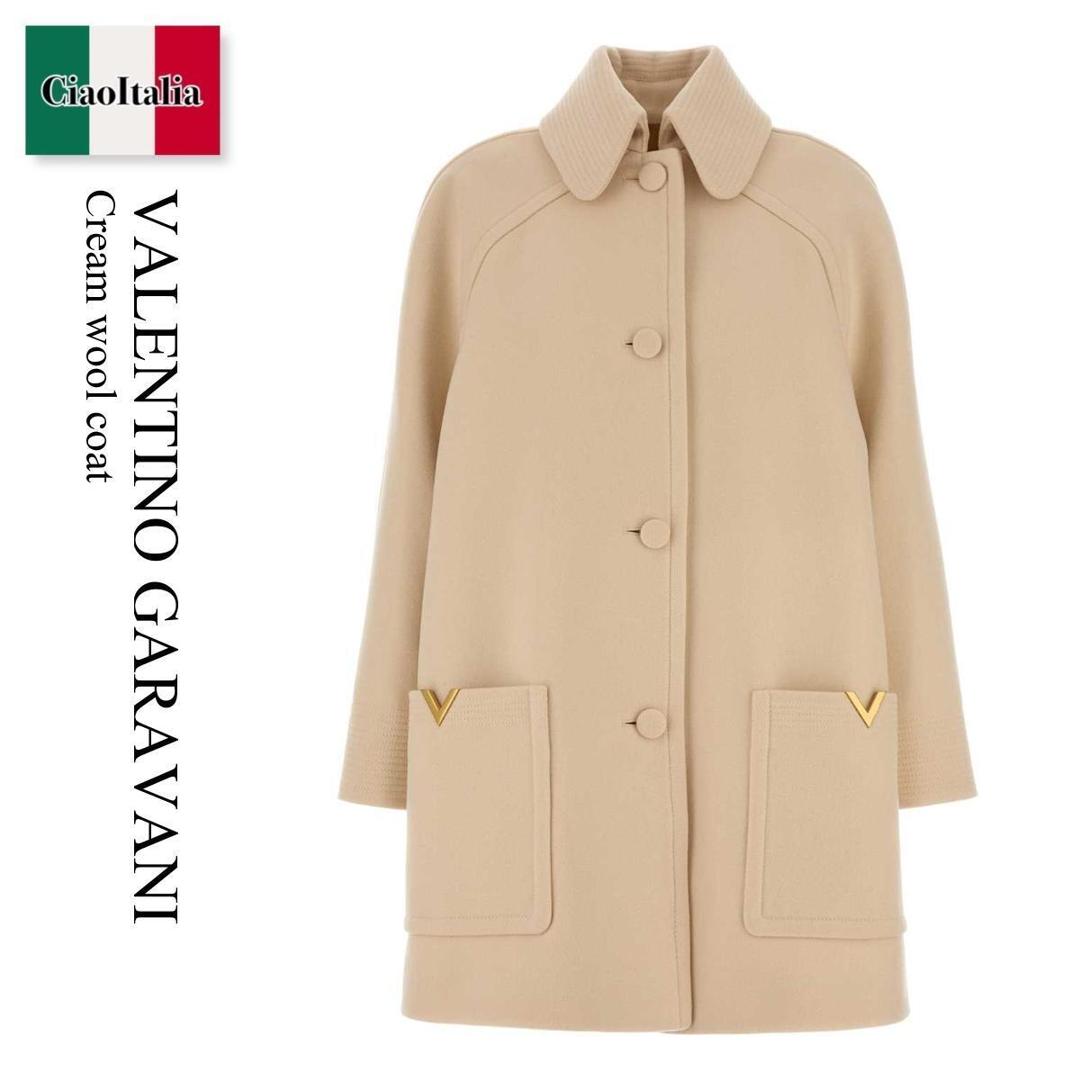 【数量限定・在庫限り・早い者勝ち！】 バレンチノ / Valentino Garavani Cream Wool Coat / 7B0CA3Z79UK / 7B0CA3Z79UK ET5 / 7B0CA3Z79UKET5 / コート
