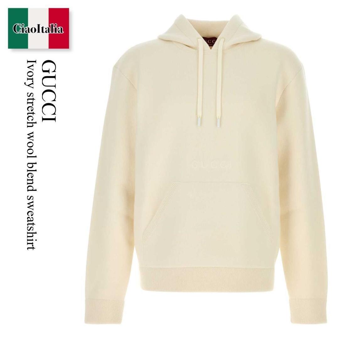 【数量限定・在庫限り・早い者勝ち！】 グッチ / Gucci Ivory Stretch Wool Blend Sweatshirt / 827799 XKEUS / 827799 XKEUS 9000 / 827799XKEUS / 827799XKEUS 9000 / 827799XKEUS9000 / スウェット・トレーナー