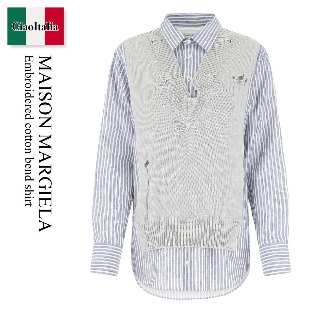 【数量限定・在庫限り・早い者勝ち！】 メゾン マルジェラ / Maison Margiela Embroidered Cotton Bend Shirt / S51DL0394 S54773 / S51DL0394 S54773 524F / S51DL0394S54773 / S51DL0394S54773 524F / S51DL0394S54773524F / ブラウス・シャツ｜Ciao Italia