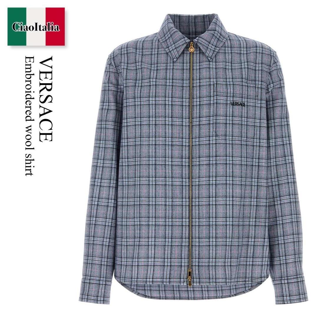 【寸法押さえる・店卸し資産境界線・早め者制覇！】 ヴェルサーチェ / Versace Embroidered Wool Shirt / 10227 461A16803 / 10227 461A16803 6UE40 / 10227461A16803 / 10227461A16803 6UE40 / 10227461A168036UE40 / プルオーバー