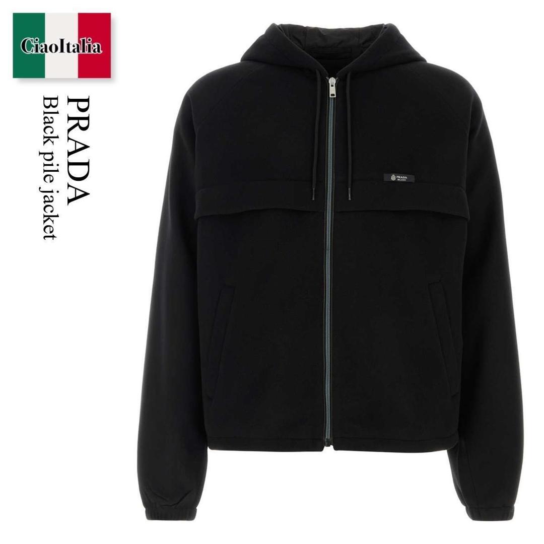 【数量限定・在庫限り・早い者勝ち！】 プラダ / Prada Black Pile Jacket / SGD072 F0002 / SGD072 SOOO18XO F0002 / SGD072SOOO18XO / SGD072SOOO18XO F0002 / SGD072SOOO18XOF0002 / ブルゾン