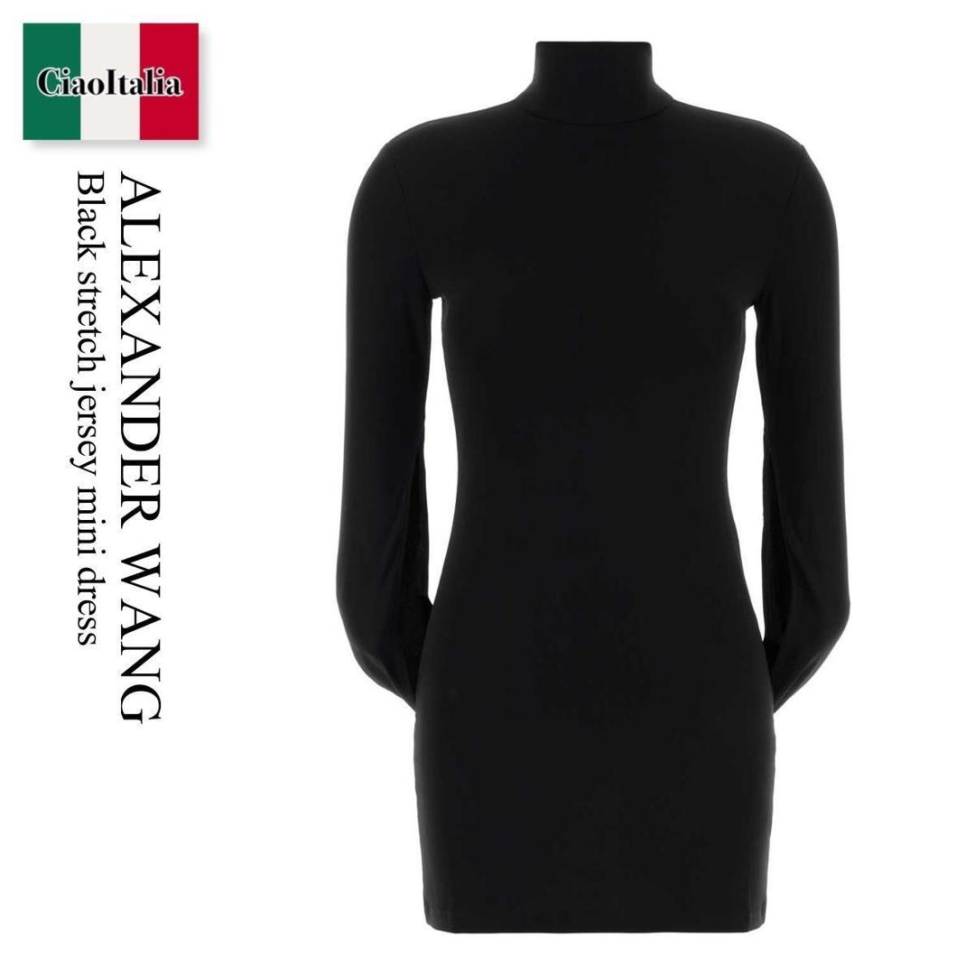 【数量限定・在庫限り・早い者勝ち！】 アレキサンダーワン / Alexander Wang Black Stretch Jersey Mini Dress / 1CC1266896 / 1CC1266896 001 / 1CC1266896001 / ワンピース 57,742円
