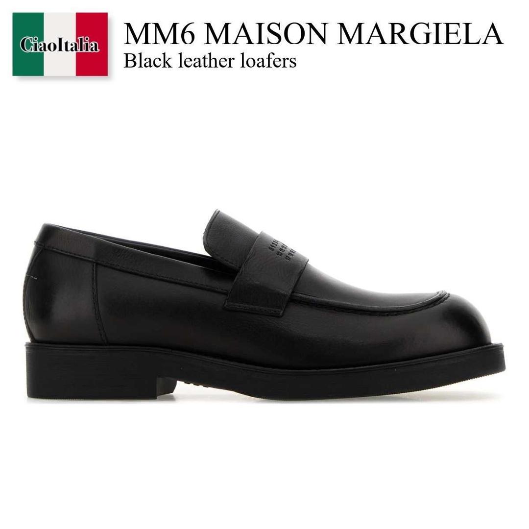 【数量限定・在庫限り・早い者勝ち！】 MM6 / Mm6 Maison Margiela Black Leather Loafers / SH1WR0006 P7431 / SH1WR0006 P7431 T8013 / SH1WR0006P7431 / SH1WR0006P7431 T8013 / SH1WR0006P7431T8013 / ドレスシューズ・革靴・ビジネスシューズ 58,547円