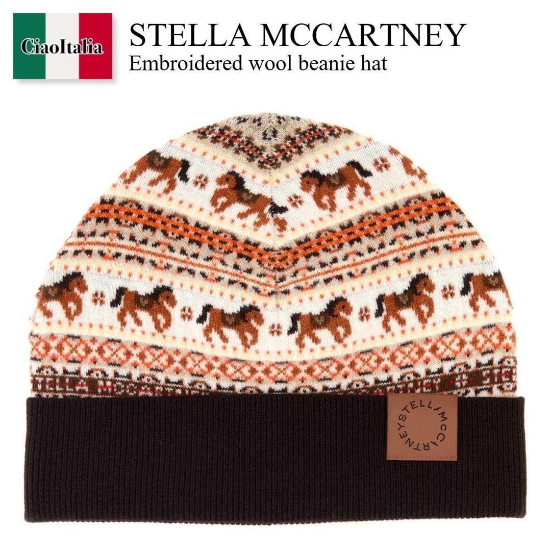 【数量限定・在庫限り・早い者勝ち！】 ステラ・マッカートニー / Stella Mccartney Embroidered Wool Beanie Hat / 6K1131 3S2614 / 6K1131 3S2614 8490 / 6K11313S2614 / 6K11313S2614 8490 / 6K11313S26148490 / ニットキャップ・ビーニー