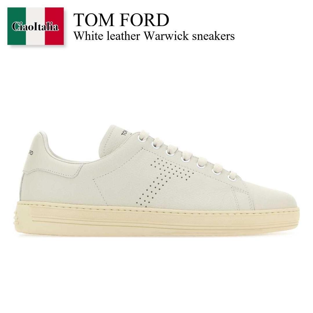 【量目制限事項・店卸し資産区分線・早め者戦勝！】 トム・ジェラルド・r・フォード / Tom Ford White Leather Warwick Sneakers / J1507LCL045L3WW06 / J1507LCL045L3 WW06 / J1507LCL045L / J1507LCL045L 3WW06 / スニーカー メンズ靴-靴