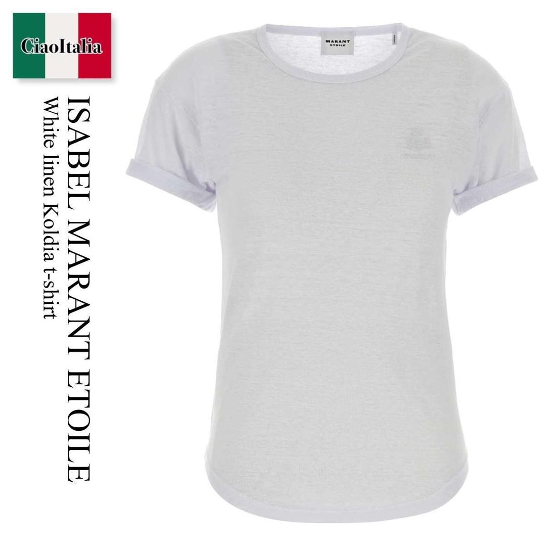 【数量限定・在庫限り・早い者勝ち！】 イザベルマランエトワール / Isabel Marant Etoile White Linen Koldia T-Shirt / TS0315 FBA1N10E / TS0315 FBA1N10E 20WH / TS0315FBA1N10E / TS0315FBA1N10E 20WH / TS0315FBA1N10E20WH / Tシャツ・カットソー