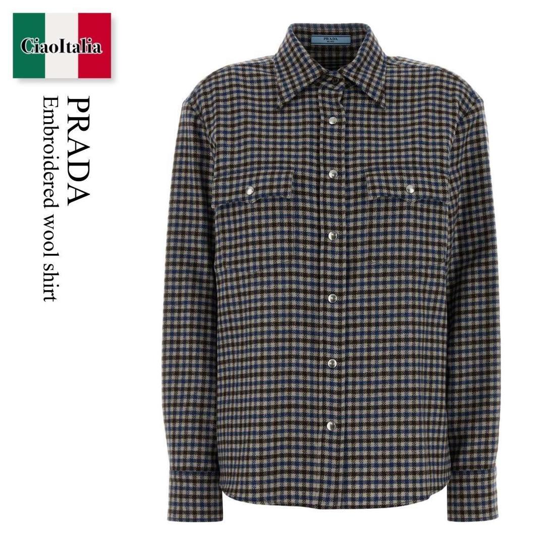 【数量限定・在庫限り・早い者勝ち！】 プラダ / Prada Embroidered Wool Shirt / P449HS F0192 / P449HS OOO15R8 F0192 / P449HSOOO15R8 / P449HSOOO15R8 F0192 / P449HSOOO15R8F0192 / ブラウス・シャツ｜Ciao Italia