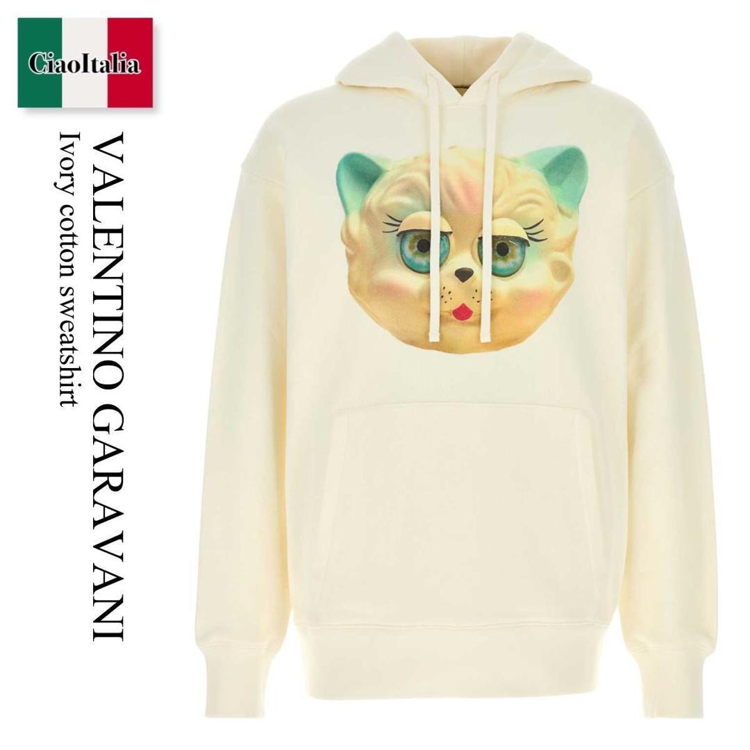 【数量限定・在庫限り・早い者勝ち！】 バレンチノ / Valentino Garavani Ivory Cotton Sweatshirt / 8V3MF28NBD1 / 8V3MF28NBD1 A03 / 8V3MF28NBD1A03 / パーカー・フーディ｜Ciao Italia