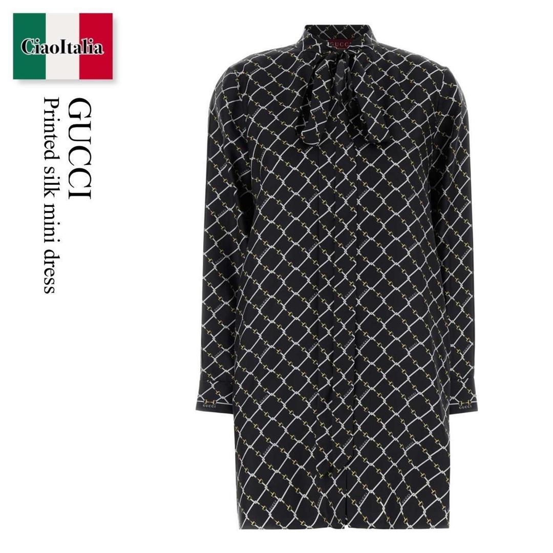 【数量限定・在庫限り・早い者勝ち！】 グッチ / Gucci Printed Silk Mini Dress / 853056 ZAUM1 / 853056 ZAUM1 1173 / 853056ZAUM1 / 853056ZAUM1 1173 / 853056ZAUM11173 / ワンピース