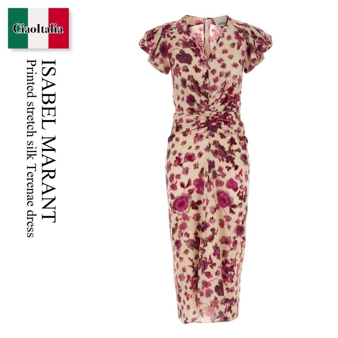 【数量限定・在庫限り・早い者勝ち！】 イザベルマラン / Isabel Marant Printed Stretch Silk Terenae Dress / RO1067 FAD1J11I / RO1067 FAD1J11I 40PK / RO1067FAD1J11I / RO1067FAD1J11I 40PK / RO1067FAD1J11I40PK / ワンピース